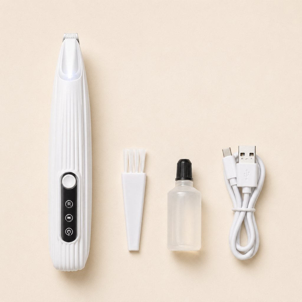 Pet LED Paw Trimmer | Whisper-Quiet Cordless Clipper with LED Light for Precise Paw Grooming