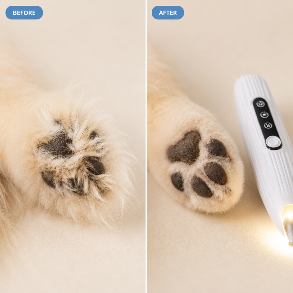Pet LED Paw Trimmer | Whisper-Quiet Cordless Clipper with LED Light for Precise Paw Grooming