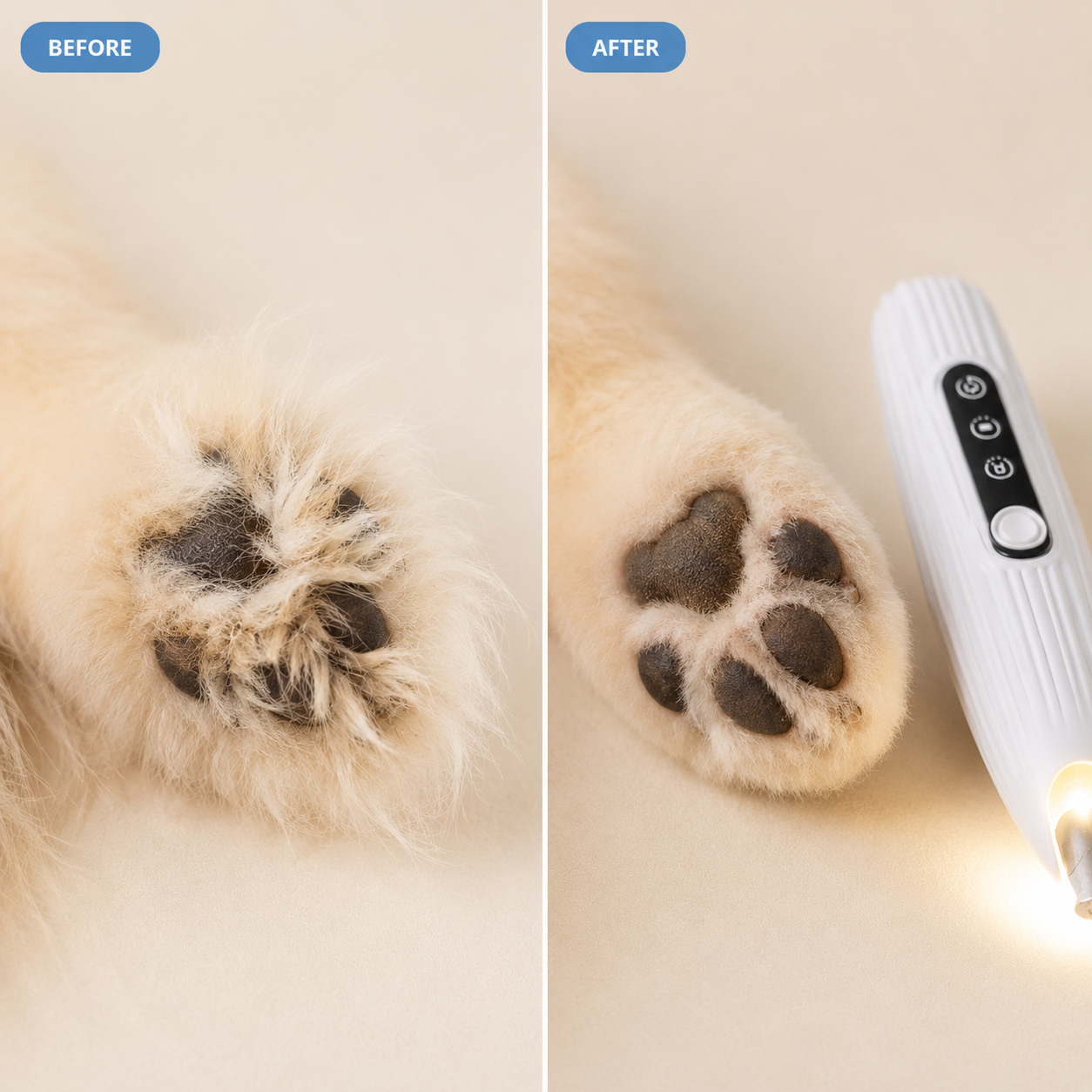 Pet LED Paw Trimmer | Whisper-Quiet Cordless Clipper with LED Light for Precise Paw Grooming
