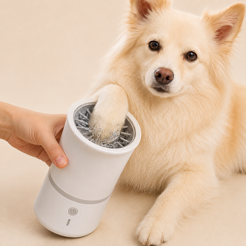 Electric Pet Paw Washer | Automatic Muddy-Paw Cleaner with Soft Silicone Bristles