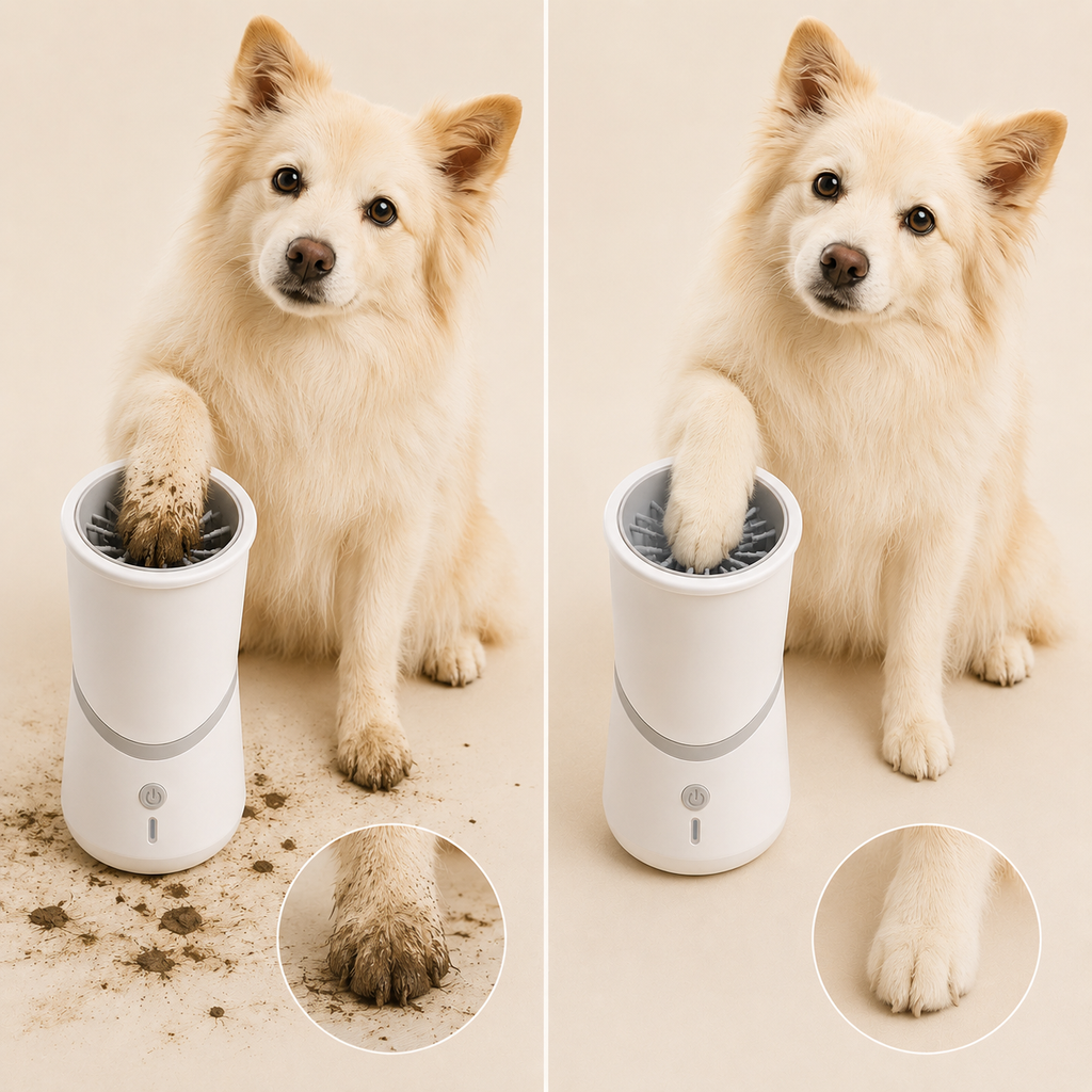 Electric Pet Paw Washer | Automatic Muddy-Paw Cleaner with Soft Silicone Bristles