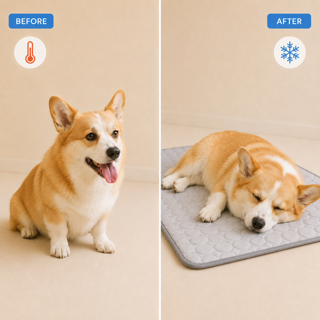 Self-Cooling Pet Mat | Instant Cooling Gel Pad for Dogs & Cats — No Water, No Electricity, No Freezing