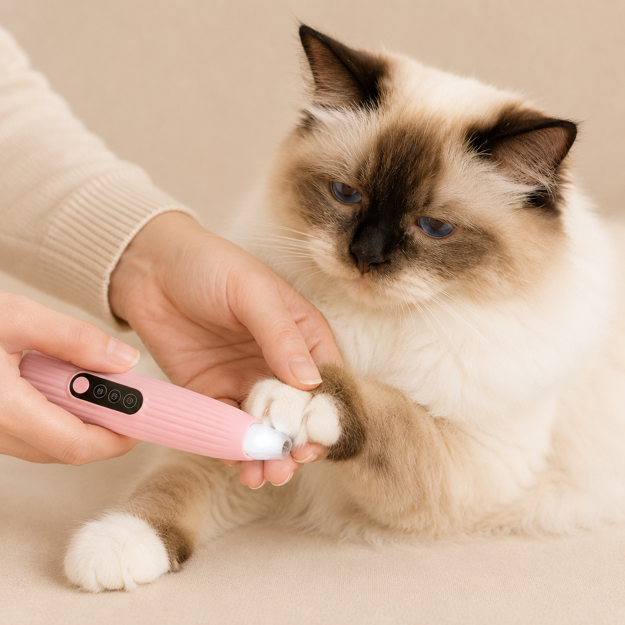 Pet LED Paw Trimmer | Whisper-Quiet Cordless Clipper with LED Light for Precise Paw Grooming