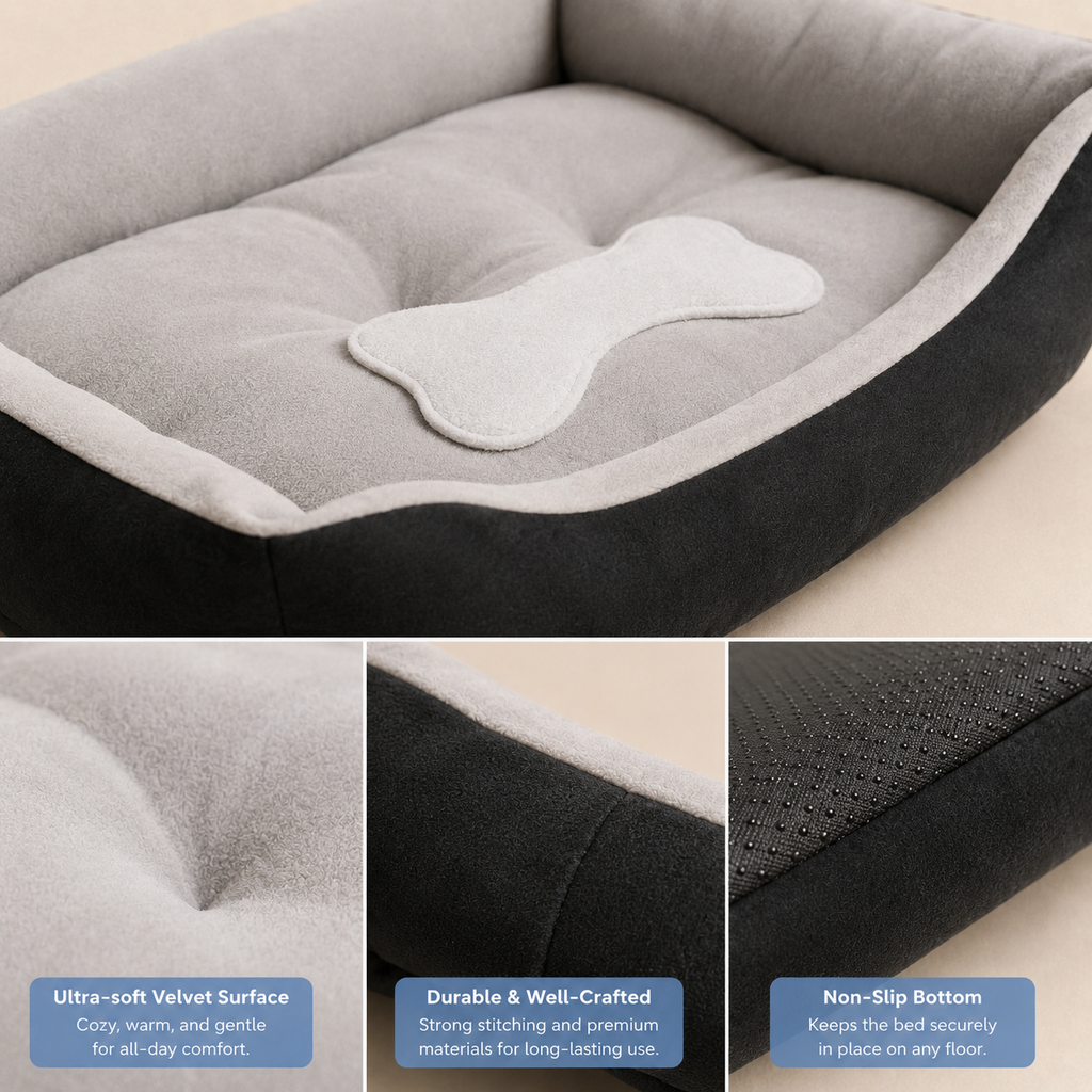 Soft Cushioned Pet Bed