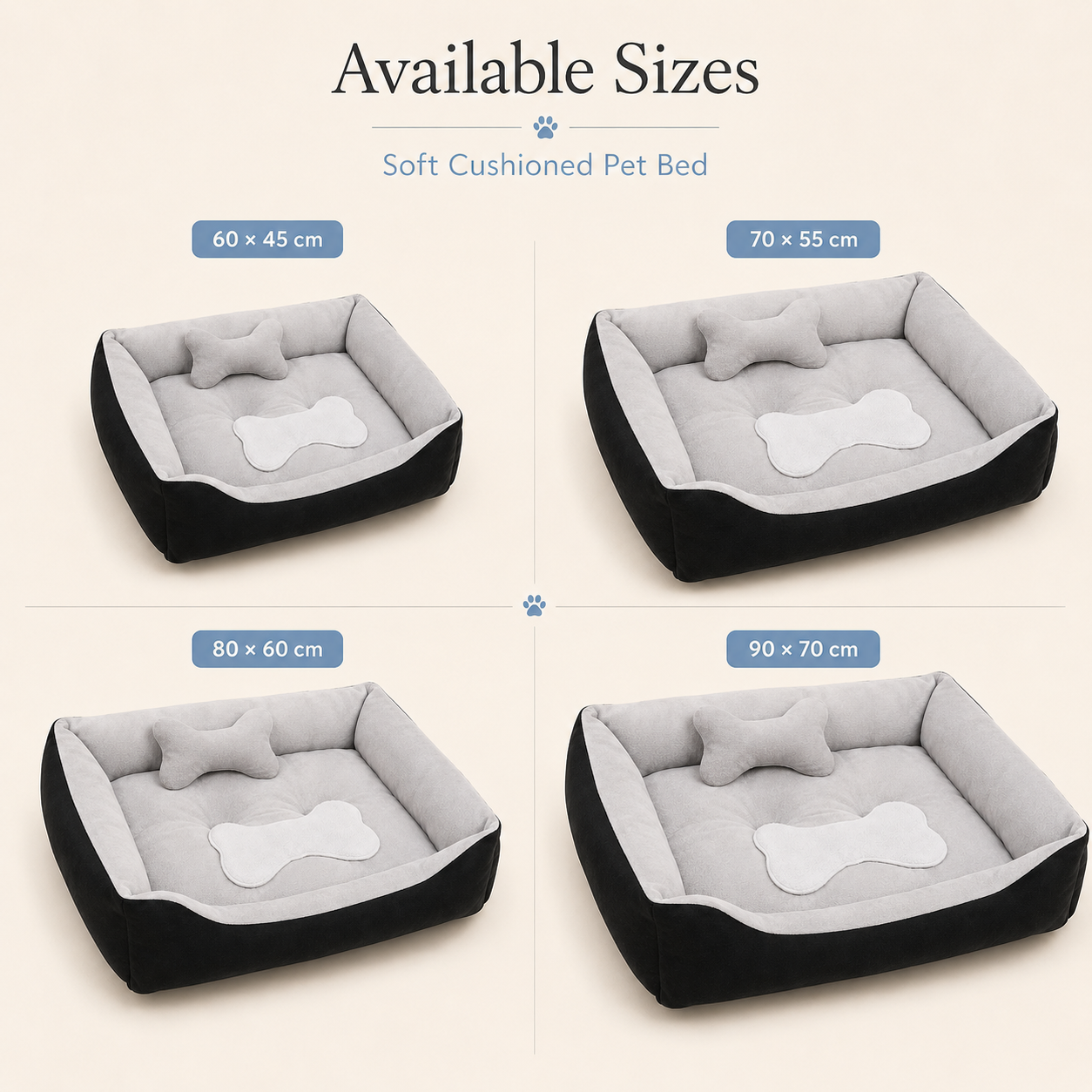 Soft Cushioned Pet Bed